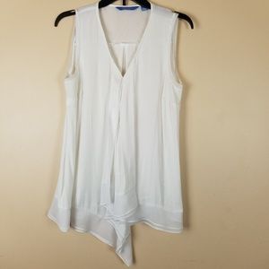 Vera Wang White Sleeveless Tunic Size L